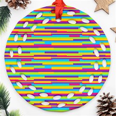 Colorful Stripes Background Ornament (round Filigree)  by TastefulDesigns