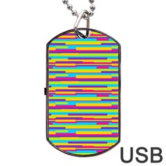 Colorful Stripes Background Dog Tag Usb Flash (two Sides) 