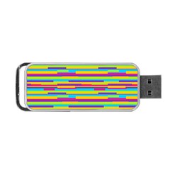 Colorful Stripes Background Portable Usb Flash (one Side)