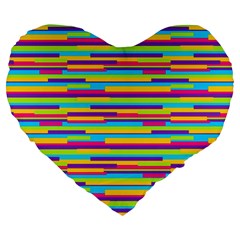 Colorful Stripes Background Large 19  Premium Heart Shape Cushions