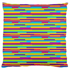 Colorful Stripes Background Large Flano Cushion Case (one Side) by TastefulDesigns