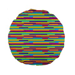 Colorful Stripes Background Standard 15  Premium Flano Round Cushions