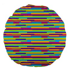 Colorful Stripes Background Large 18  Premium Flano Round Cushions