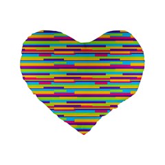 Colorful Stripes Background Standard 16  Premium Flano Heart Shape Cushions