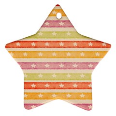 Watercolor Stripes Background With Stars Ornament (star)  by TastefulDesigns