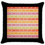 Watercolor Stripes Background With Stars Throw Pillow Case (Black) Front