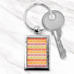 Watercolor Stripes Background With Stars Key Chains (rectangle)  by TastefulDesigns