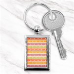 Watercolor Stripes Background With Stars Key Chains (Rectangle)  Front