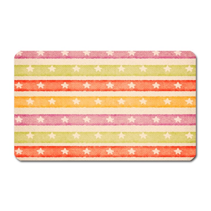 Watercolor Stripes Background With Stars Magnet (Rectangular)