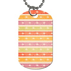 Watercolor Stripes Background With Stars Dog Tag (two Sides) by TastefulDesigns