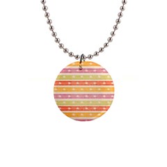 Watercolor Stripes Background With Stars Button Necklaces by TastefulDesigns