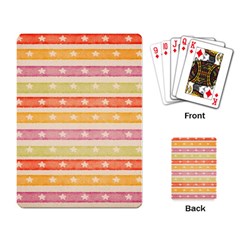 Watercolor Stripes Background With Stars Playing Card by TastefulDesigns