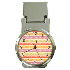 Watercolor Stripes Background With Stars Money Clip Watches by TastefulDesigns