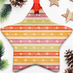 Watercolor Stripes Background With Stars Star Ornament (two Sides)  by TastefulDesigns