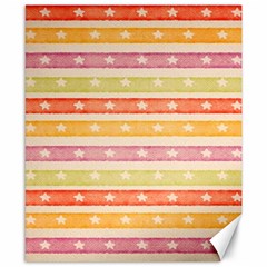 Watercolor Stripes Background With Stars Canvas 8  X 10  by TastefulDesigns