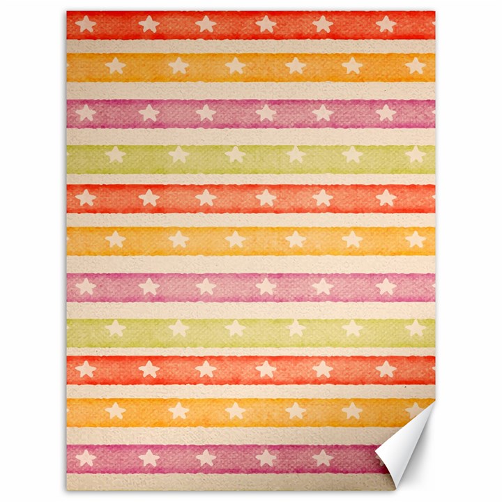 Watercolor Stripes Background With Stars Canvas 12  x 16  