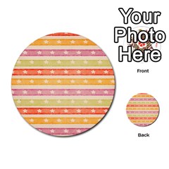 Watercolor Stripes Background With Stars Multi-purpose Cards (round)  by TastefulDesigns