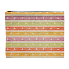 Watercolor Stripes Background With Stars Cosmetic Bag (xl) by TastefulDesigns