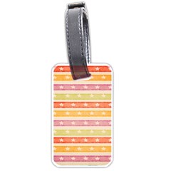 Watercolor Stripes Background With Stars Luggage Tags (one Side)  by TastefulDesigns