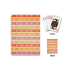 Watercolor Stripes Background With Stars Playing Cards (mini)  by TastefulDesigns