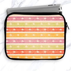 Watercolor Stripes Background With Stars Apple Ipad 2/3/4 Zipper Cases by TastefulDesigns