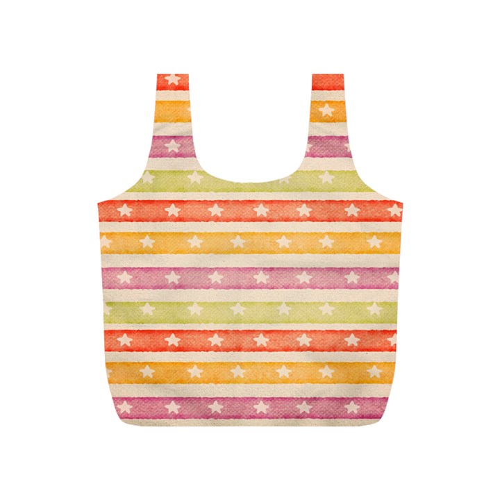 Watercolor Stripes Background With Stars Full Print Recycle Bags (S) 