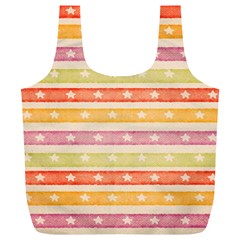 Watercolor Stripes Background With Stars Full Print Recycle Bags (l)  by TastefulDesigns