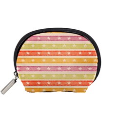 Watercolor Stripes Background With Stars Accessory Pouches (small)  by TastefulDesigns