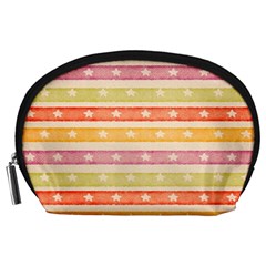 Watercolor Stripes Background With Stars Accessory Pouches (large)  by TastefulDesigns