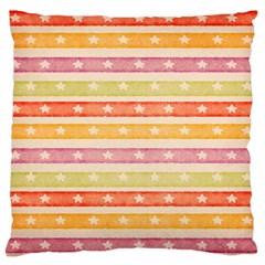 Watercolor Stripes Background With Stars Large Flano Cushion Case (one Side)