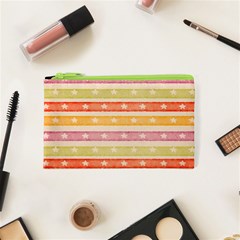 Watercolor Stripes Background With Stars Cosmetic Bag (xs)