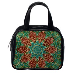 The Wooden Heart Mandala,giving Calm Classic Handbags (one Side)