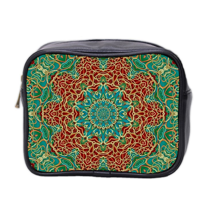 The Wooden Heart Mandala,giving Calm Mini Toiletries Bag 2-Side