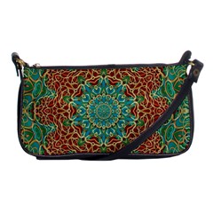 The Wooden Heart Mandala,giving Calm Shoulder Clutch Bags by pepitasart