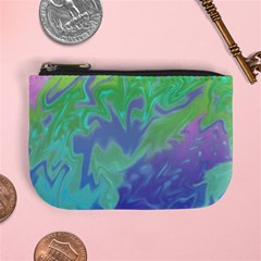 Green Blue Pink Color Splash Mini Coin Purses by BrightVibesDesign