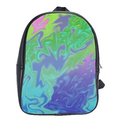 Green Blue Pink Color Splash School Bags(large)  by BrightVibesDesign