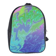 Green Blue Pink Color Splash School Bags (xl)  by BrightVibesDesign