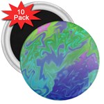 Green Blue Pink Color Splash 3  Magnets (10 pack)  Front