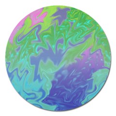 Green Blue Pink Color Splash Magnet 5  (round) by BrightVibesDesign