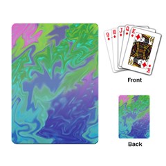 Green Blue Pink Color Splash Playing Card by BrightVibesDesign