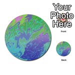 Green Blue Pink Color Splash Multi-purpose Cards (Round)  Front 1