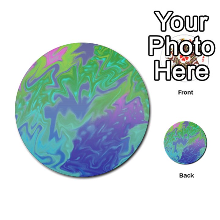 Green Blue Pink Color Splash Multi-purpose Cards (Round) 