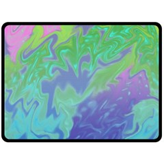 Green Blue Pink Color Splash Fleece Blanket (large) 