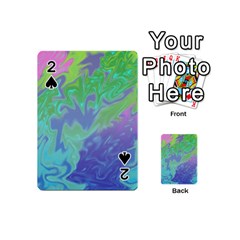 Green Blue Pink Color Splash Playing Cards 54 (mini)  by BrightVibesDesign