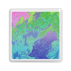 Green Blue Pink Color Splash Memory Card Reader (square)  by BrightVibesDesign