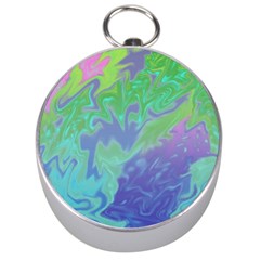 Green Blue Pink Color Splash Silver Compasses by BrightVibesDesign