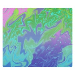 Green Blue Pink Color Splash Double Sided Flano Blanket (small) 