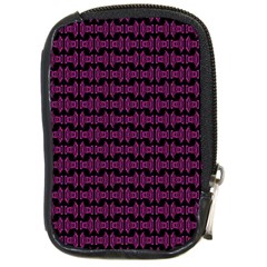 Pink Black Retro Tiki Pattern Compact Camera Cases by BrightVibesDesign