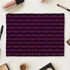 Pink Black Retro Tiki Pattern Cosmetic Bag (xl) by BrightVibesDesign