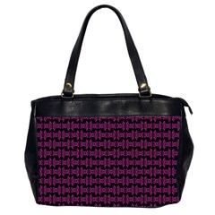 Pink Black Retro Tiki Pattern Office Handbags (2 Sides)  by BrightVibesDesign